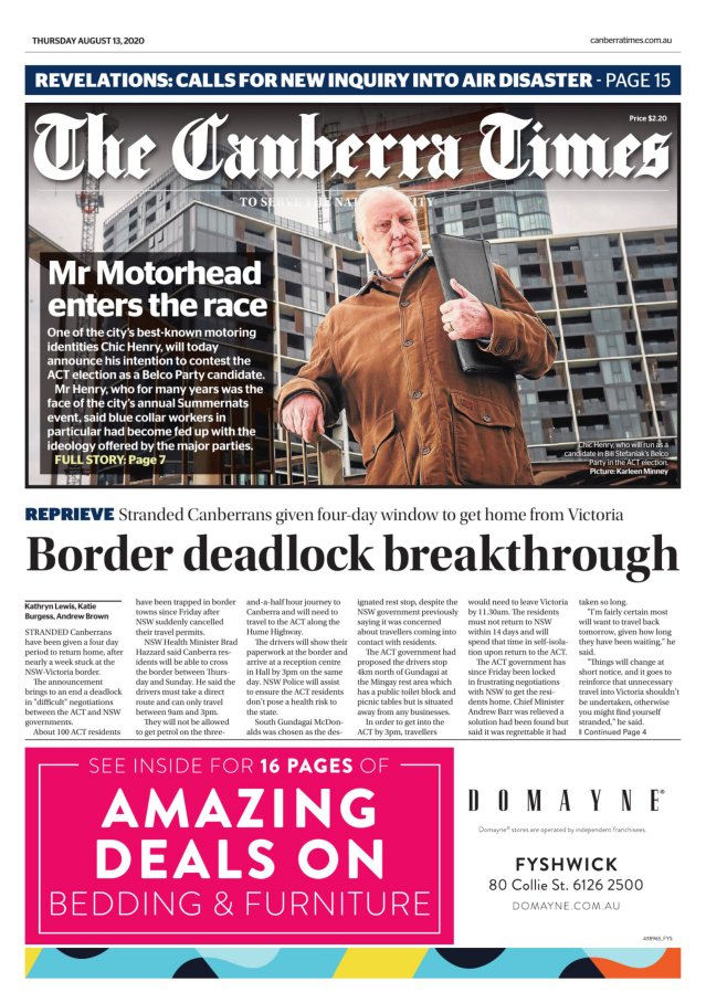 Today's Paper | The Canberra Times | Canberra, ACT