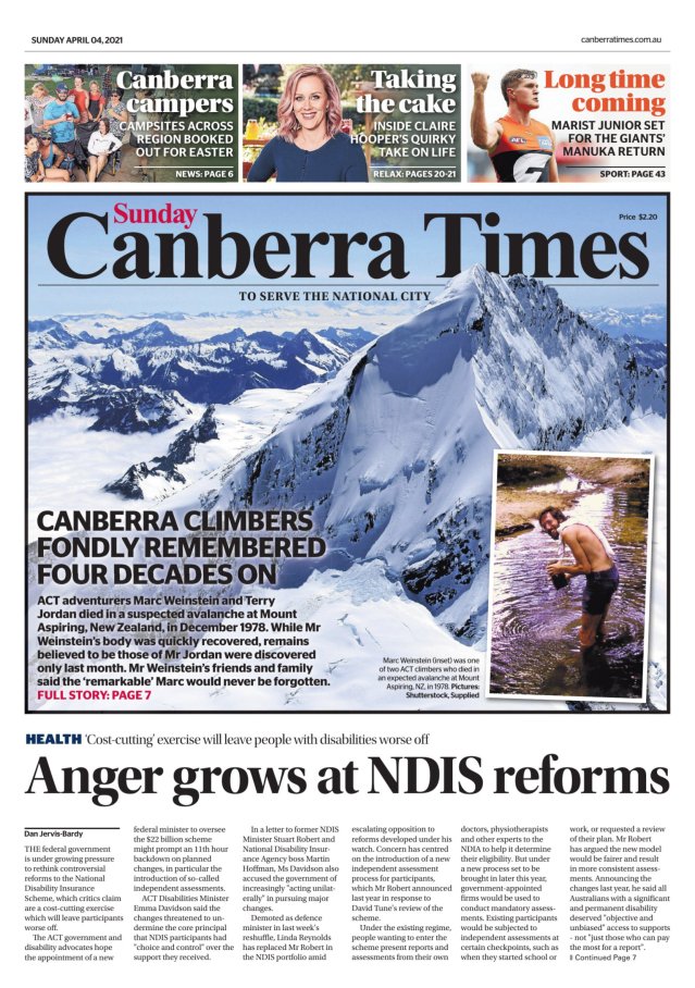 Today's Paper The Canberra Times Canberra, ACT
