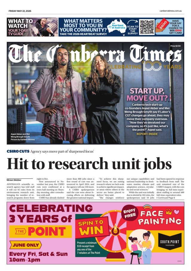 Today's Paper | The Canberra Times | Canberra, ACT