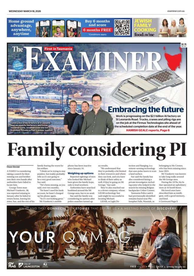 Today's Paper | The Examiner | The Examiner | Launceston, TAS